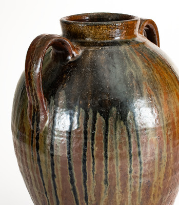 Large-Sized Buncombe County, NC Open-Handled Stoneware Jar, 19th century