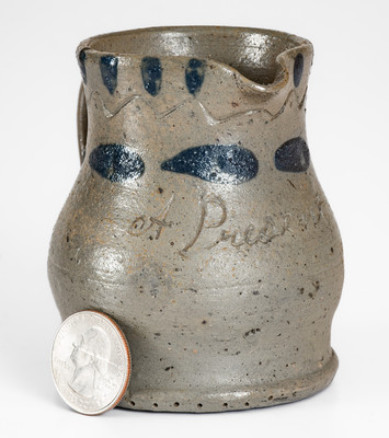 392. Pottery,Pitcher,Cobalt,TN,Decker (823)