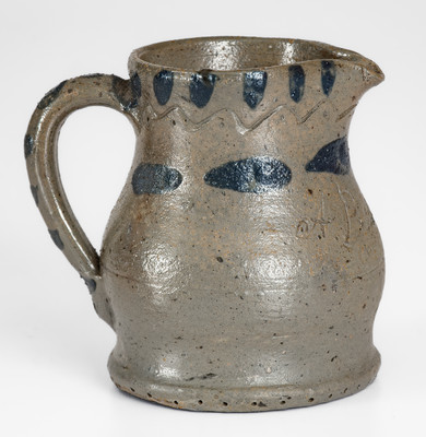 Exceptional Miniature Stoneware Presentation Pitcher: "A Present," "Made by / C.F. Decker," Washington Co, TN
