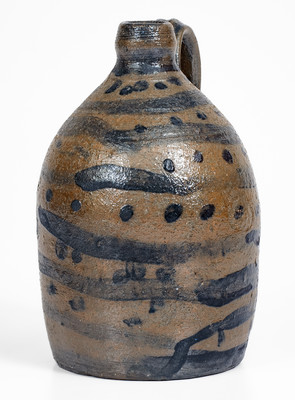 Exceptional Small-Sized attrib. Decker Pottery, Washington Co, TN Stoneware Jug w/ Profuse Decoration