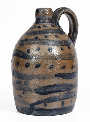 Exceptional Small-Sized attrib. Decker Pottery, Washington Co, TN Stoneware Jug w/ Profuse Decoration