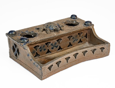 412. Pottery,Inkstand,Cobalt,TN,Decker (844)