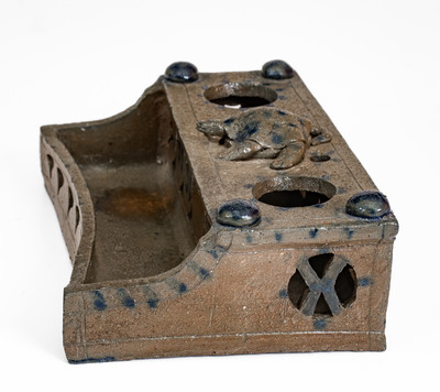Highly Important Stoneware Inkstand w/ Turtle Finial, Decker Pottery, Washington County, TN