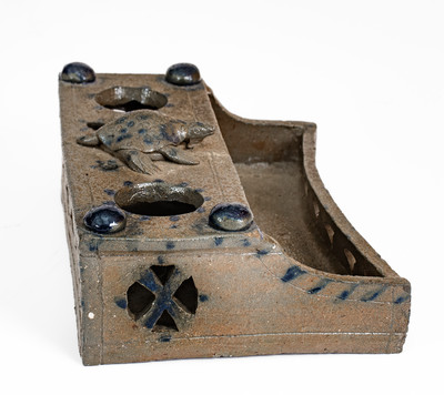 Highly Important Stoneware Inkstand w/ Turtle Finial, Decker Pottery, Washington County, TN