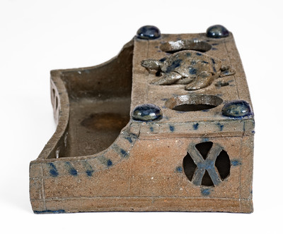 Highly Important Stoneware Inkstand w/ Turtle Finial, Decker Pottery, Washington County, TN
