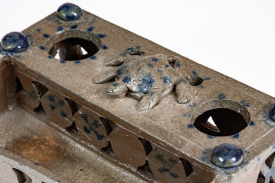 Highly Important Stoneware Inkstand w/ Turtle Finial, Decker Pottery, Washington County, TN