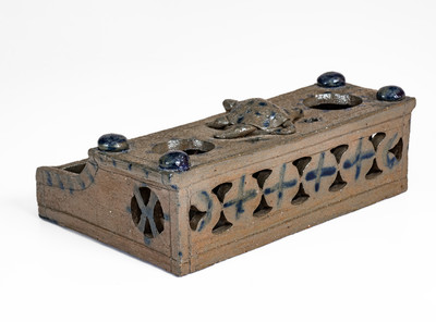 Highly Important Stoneware Inkstand w/ Turtle Finial, Decker Pottery, Washington County, TN