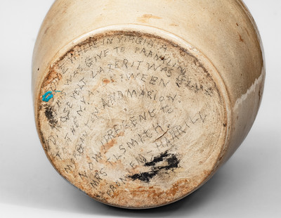 Two Cobalt-Decorated Stoneware Pitchers, Hilton Pottery, Marion, NC, c1935