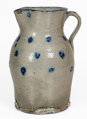 Rare attrib. Craven Family, Randolph or Moore County, NC Cobalt-Spotted Stoneware Pitcher