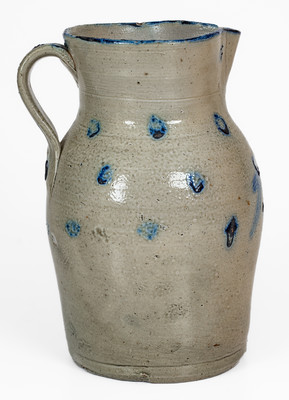 Rare attrib. Craven Family, Randolph or Moore County, NC Cobalt-Spotted Stoneware Pitcher