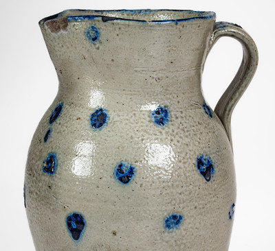 Rare attrib. Craven Family, Randolph or Moore County, NC Cobalt-Spotted Stoneware Pitcher