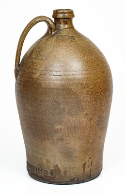 Rare W. GRINSTAFF 1874 Two-Gallon Salt-Glazed Stoneware Jug, Blount County, Tenn.