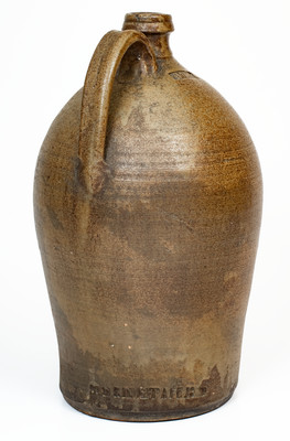 Rare W. GRINSTAFF 1874 Two-Gallon Salt-Glazed Stoneware Jug, Blount County, Tenn.