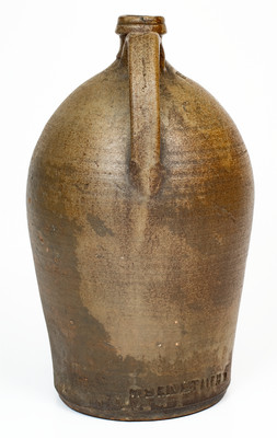 Rare W. GRINSTAFF 1874 Two-Gallon Salt-Glazed Stoneware Jug, Blount County, Tenn.
