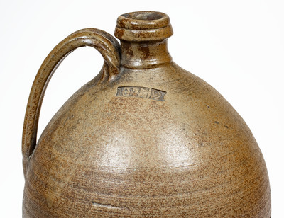 Rare W. GRINSTAFF 1874 Two-Gallon Salt-Glazed Stoneware Jug, Blount County, Tenn.