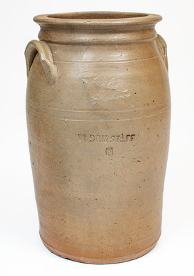 Extremely Rare W. GRINSTAFF, Blount County, TN Stoneware Jar w/ Impressed Cardinal Motif