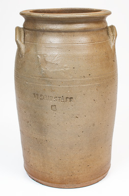 Extremely Rare W. GRINSTAFF, Blount County, TN Stoneware Jar w/ Impressed Cardinal Motif