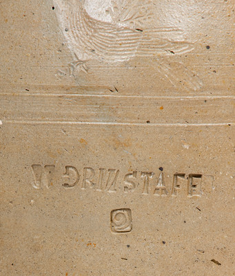 Extremely Rare W. GRINSTAFF, Blount County, TN Stoneware Jar w/ Impressed Cardinal Motif