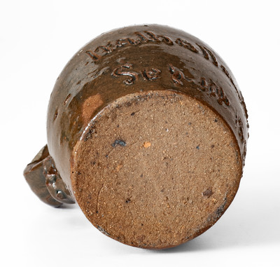 Miniature Albany-Slip-Glazed Stoneware Jug: "R.A. Arnold / Walhalla, S.C. / Sep. 17th 1891"
