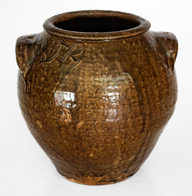 Rare TR (Thomas Rudisil, Lincoln County, NC) Alkaline-Glazed Stoneware Jar
