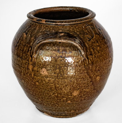 Rare TR (Thomas Rudisil, Lincoln County, NC) Alkaline-Glazed Stoneware Jar