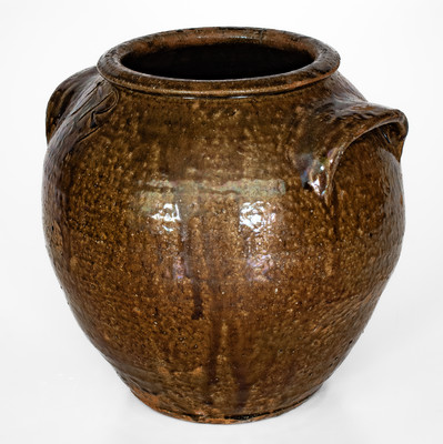 Rare TR (Thomas Rudisil, Lincoln County, NC) Alkaline-Glazed Stoneware Jar