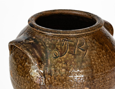 Rare TR (Thomas Rudisil, Lincoln County, NC) Alkaline-Glazed Stoneware Jar