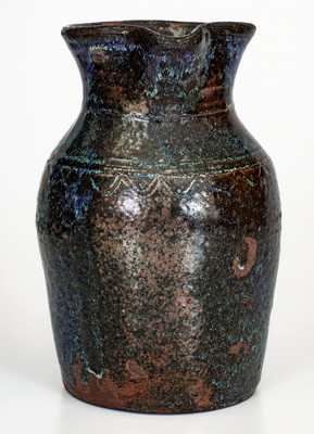 Alkaline-Glazed Stoneware Pitcher w/ Rutile Treatment, attrib. Joe "Jug" Johnson, Laurens County, SC