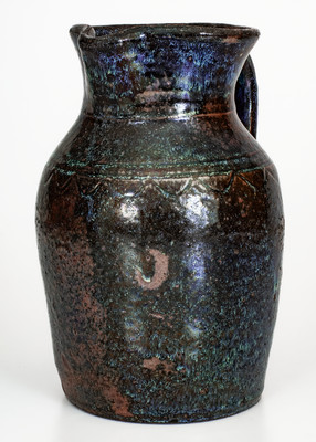 Alkaline-Glazed Stoneware Pitcher w/ Rutile Treatment, attrib. Joe "Jug" Johnson, Laurens County, SC