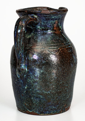 Alkaline-Glazed Stoneware Pitcher w/ Rutile Treatment, attrib. Joe "Jug" Johnson, Laurens County, SC