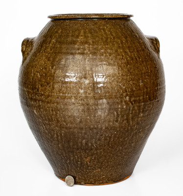 Alkaline-Glazed Lincoln County, NC Stoneware Jar, c1850-1880