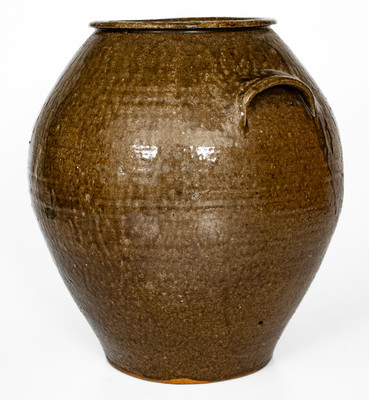 Alkaline-Glazed Lincoln County, NC Stoneware Jar, c1850-1880