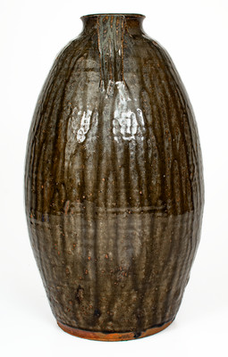 Alkaline-Glazed Stoneware Jar w/ Open Handles, South Carolina or Georgia