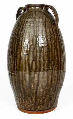Alkaline-Glazed Stoneware Jar w/ Open Handles, South Carolina or Georgia