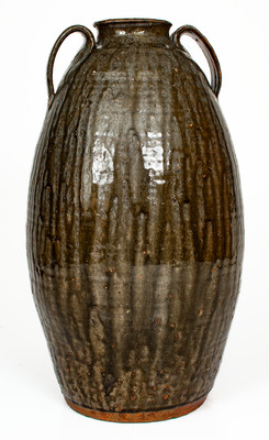 Alkaline-Glazed Stoneware Jar w/ Open Handles, South Carolina or Georgia