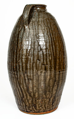 Alkaline-Glazed Stoneware Jar w/ Open Handles, South Carolina or Georgia