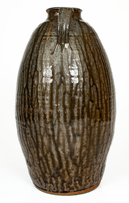 Alkaline-Glazed Stoneware Jar w/ Open Handles, South Carolina or Georgia