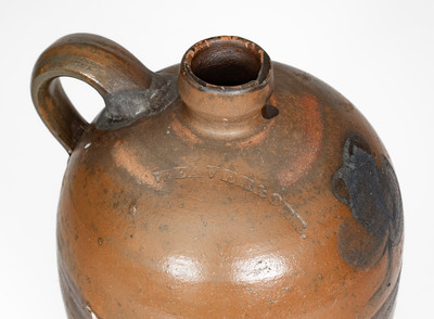 Extremely Rare WEAVER & BRO (Knoxville, Tenn.) Stoneware Jug, c1872-82