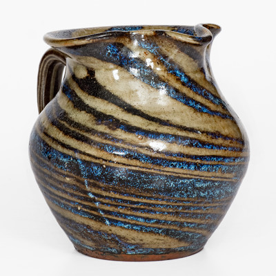 E.W. REINHARDT / VALE, N.C. Stoneware Swirl Pitcher, c1935