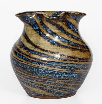E.W. REINHARDT / VALE, N.C. Stoneware Swirl Pitcher, c1935