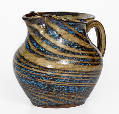E.W. REINHARDT / VALE, N.C. Stoneware Swirl Pitcher, c1935