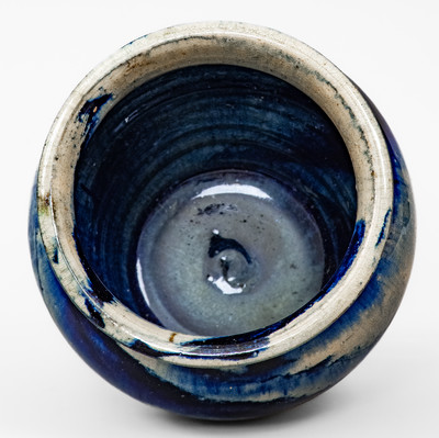 Unusual Swirl-Glazed Stoneware Jar, attrib. Hilton Pottery, Marion, NC, c1935