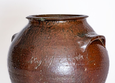 Exceedingly Rare and Important "Maj. T Owenby" Stoneware Jar, Union District, South Carolina