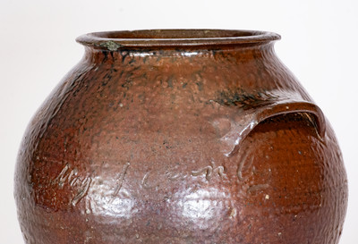 Exceedingly Rare and Important "Maj. T Owenby" Stoneware Jar, Union District, South Carolina