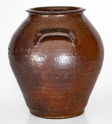 Exceedingly Rare and Important "Maj. T Owenby" Stoneware Jar, Union District, South Carolina