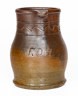 Rare Stoneware Presentation Pitcher, Inscribed 