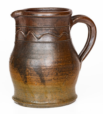 Rare Stoneware Presentation Pitcher, Inscribed "F.D.H.," attrib. Decker Pottery, Washington County, TN