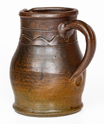 Rare Stoneware Presentation Pitcher, Inscribed "F.D.H.," attrib. Decker Pottery, Washington County, TN