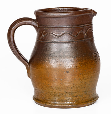 Rare Stoneware Presentation Pitcher, Inscribed "F.D.H.," attrib. Decker Pottery, Washington County, TN