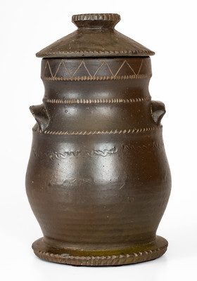 Outstanding Tennessee Stoneware Sugar Jar w/ Lid, possibly Sevierville